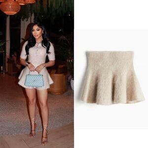 H&M FLARED MOHAIR-BLEND SKIRT